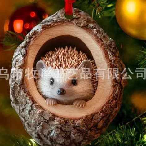 Cross-border New Raccoon Christmas Decorations Tree Owl Creative Acrylic Flat Animal Ornaments