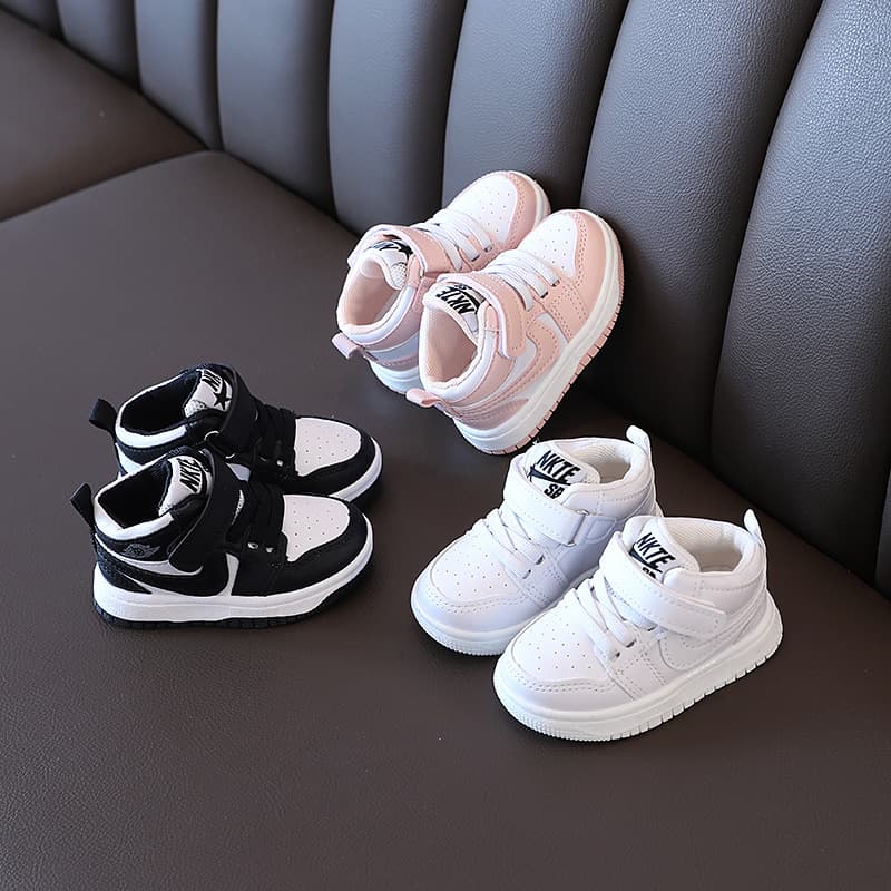 Boys' Mid-Cut Sports Shoes Spring/Autumn New Style Children's Casual Shoes Baby Board Shoes Girls' Little White Shoes