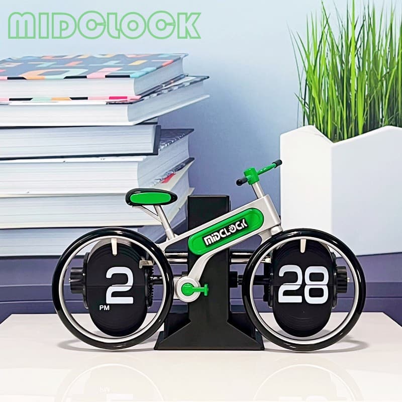 Miaoqing retro small balance automatic page-turning clock European-style living room desktop clock handicraft single-leg clock