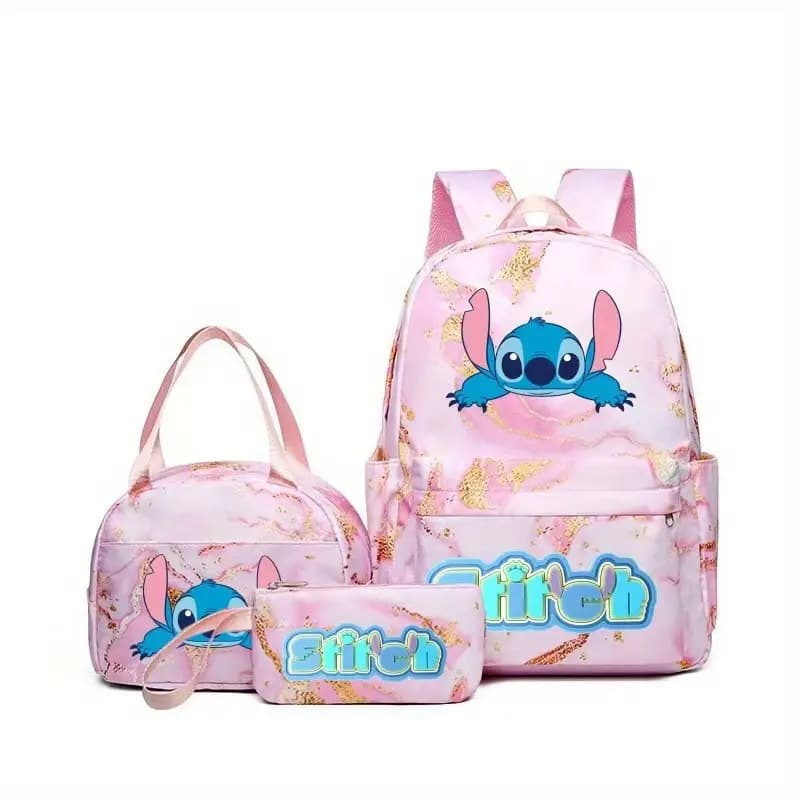 New Stitch Student Backpack for Back-to-School Season, Lightweight and Ergonomic, Large Capacity, for Grades 1-6, Boys and Girls
