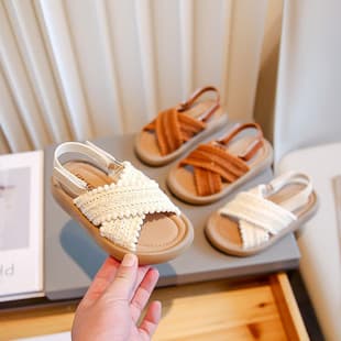 Kids Bohemian Summer Sandals 2026 New Little Girls Fashion Two-Wear Stylish Beach Shoes Toddler Sandals