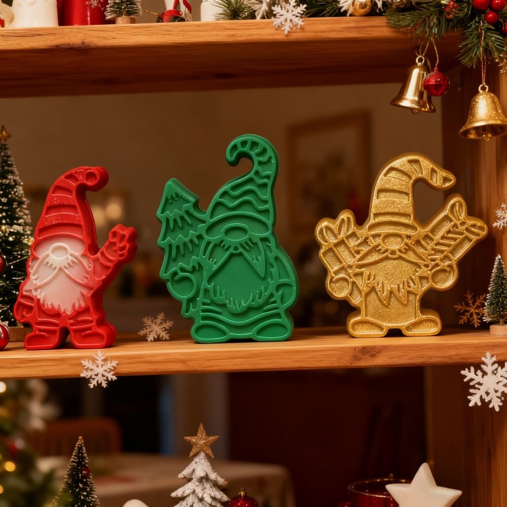 S2336 Christmas Gnome Ornament Decoration Cement Plaster Mold DIY Silicone Mold