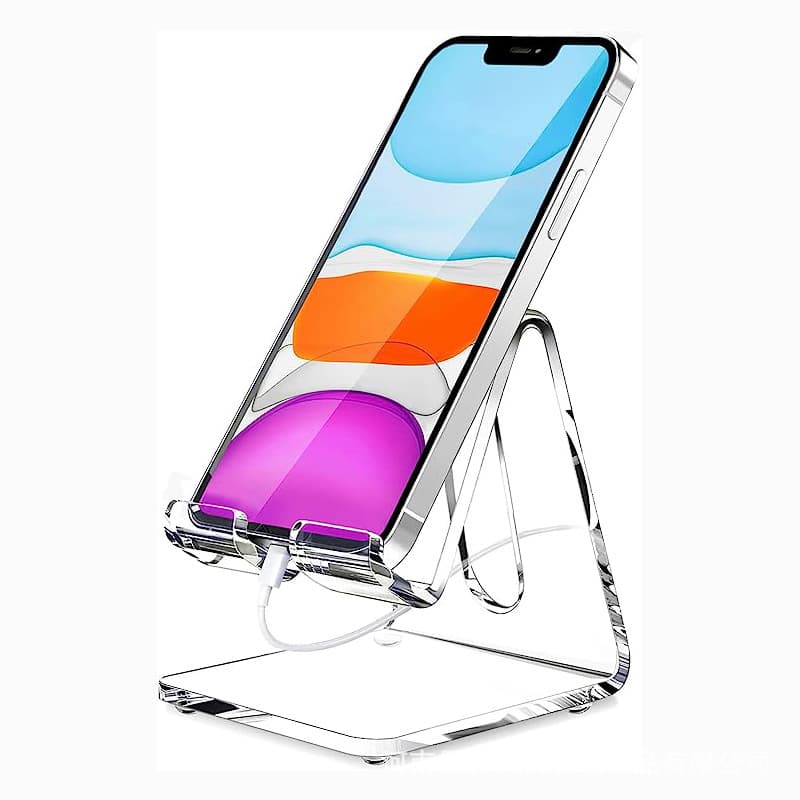 Acrylic Phone Stand Transparent Desktop Phone Stand Compatible with Phone 17 16 15 Pro Max Mini