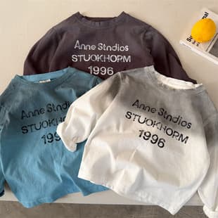 Kids Long Sleeve T-Shirt 2026 Fall New Cotton Boys Girls Korean Style Letter Base Layer Baby Round Neck Inner Top