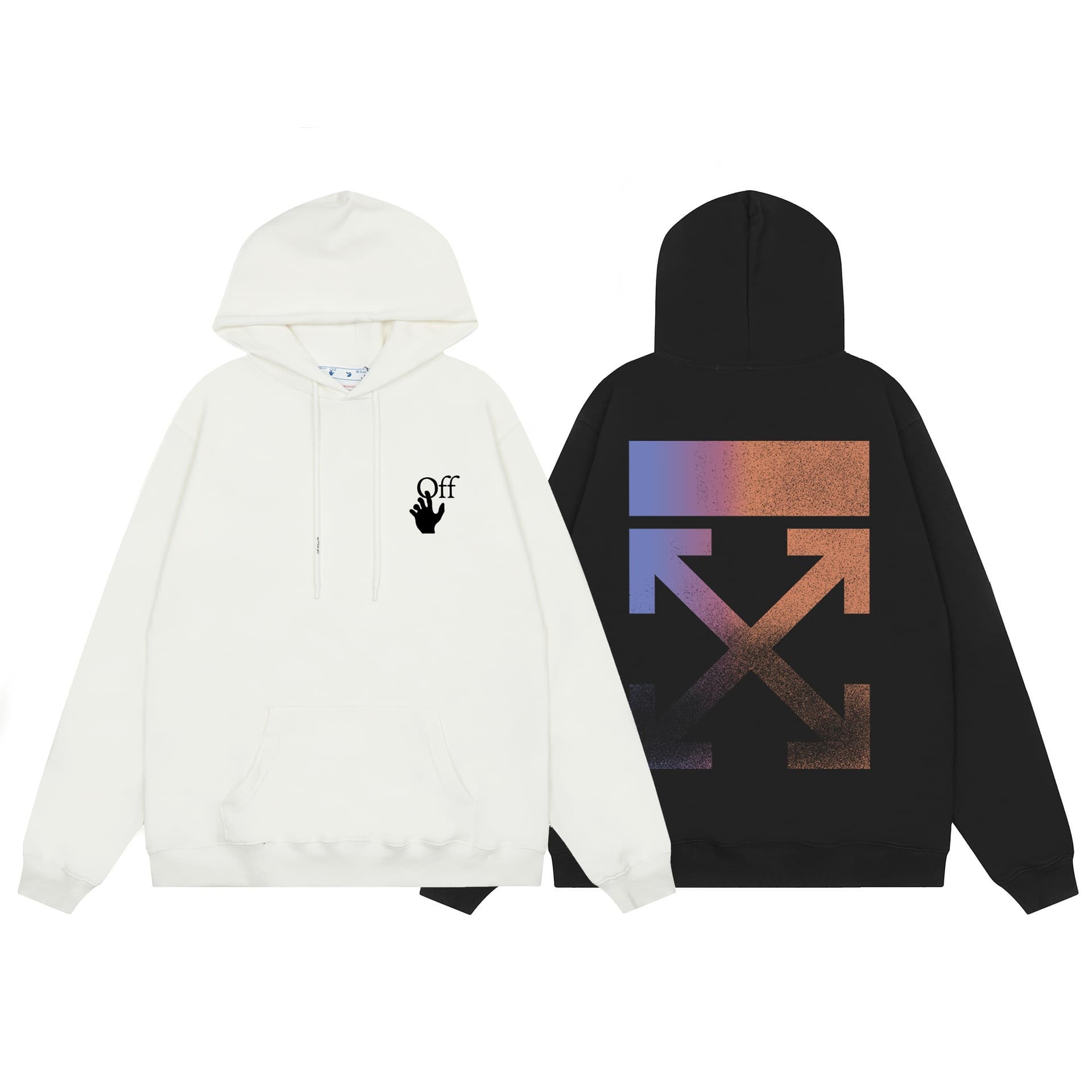 One piece drop shipping new autumn and winter OW gradient arrow pattern pullover hooded sweatshirt for men and women same style of coat trend