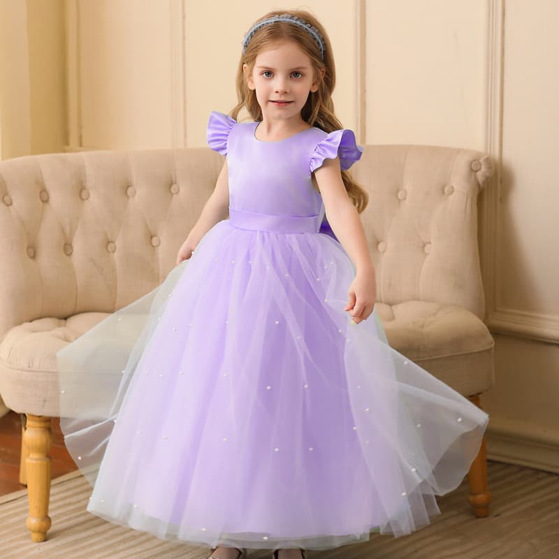 Cross-Border Girls Tutu Tulle Princess Dress Flower Girl Wedding Dress Performance Dress Childrens Dress Hot Selling