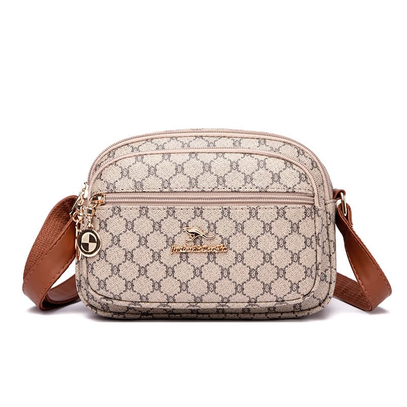 Dihao Kangaroo Shoulder Bag for Women 2023 New Large Capacity Soft Leather Crossbody Bag Middle-aged Mother Retro Fashion Handbag