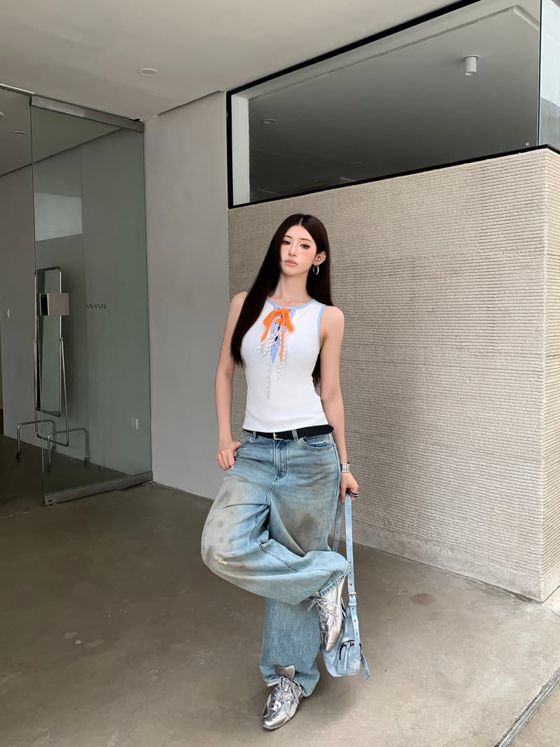 La Chapelle Hot Girl Bow Tie Camisole Top for Women, 2026 New Summer Casual Slim Fit Sleeveless Pure Desire Top