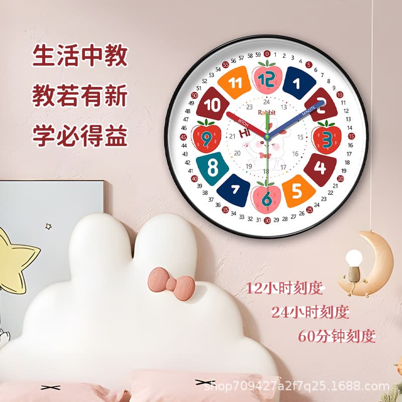 10-inch simple learning clock early childhood education student clock Amazon popular digital wall clock foreign trade cross-border wholesale