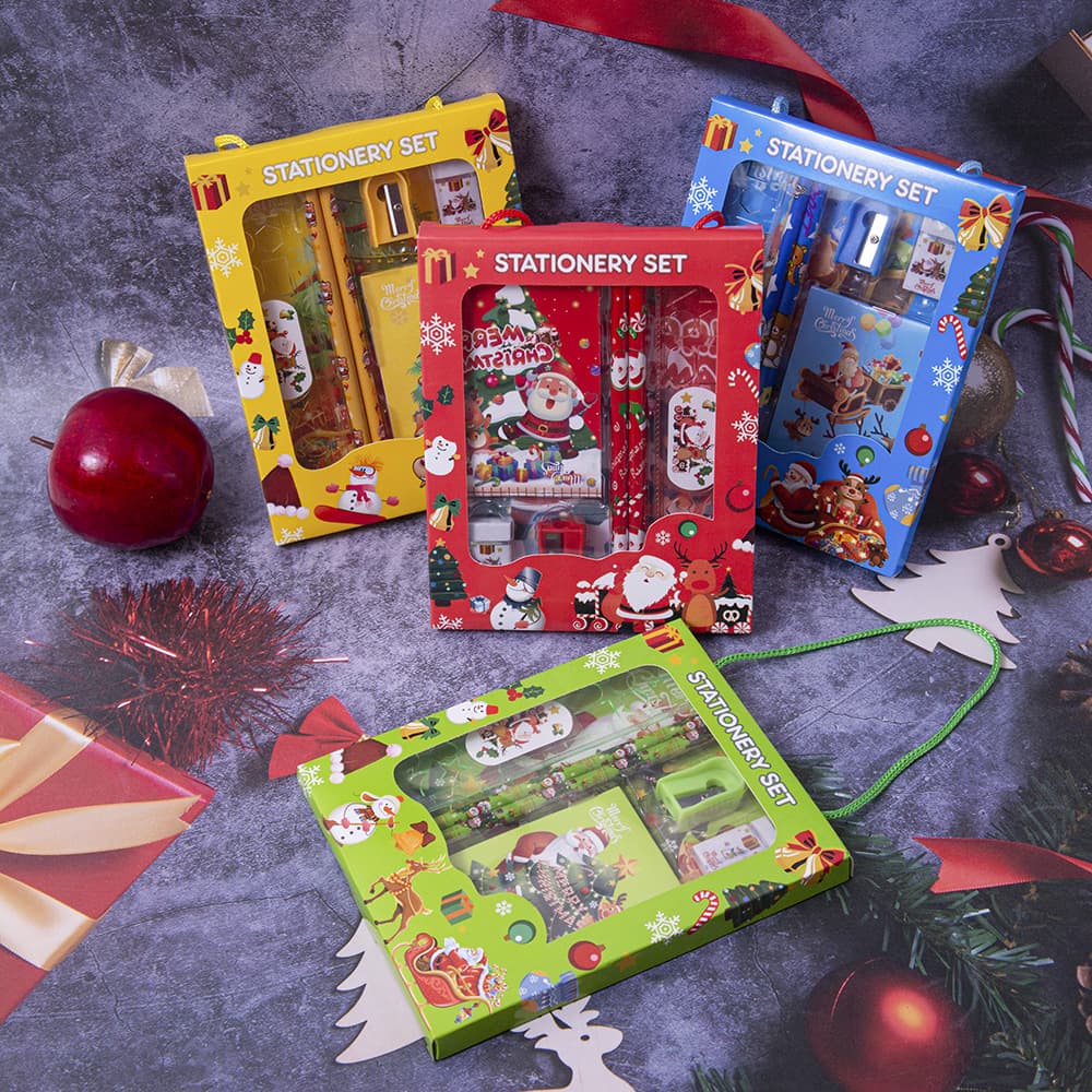 Children's Stationery Set Gift Box, Kindergarten Prize Gift Stationery 6-Piece Set, Christmas New Year Gift