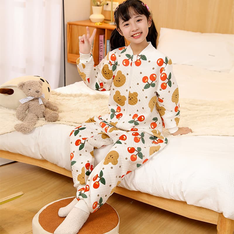 Medium to Large Children Split-Leg Sleepsack, Baby Autumn/Winter Thickened Warm Student Children's Pajamas, Baby Anti-Kick Blanket