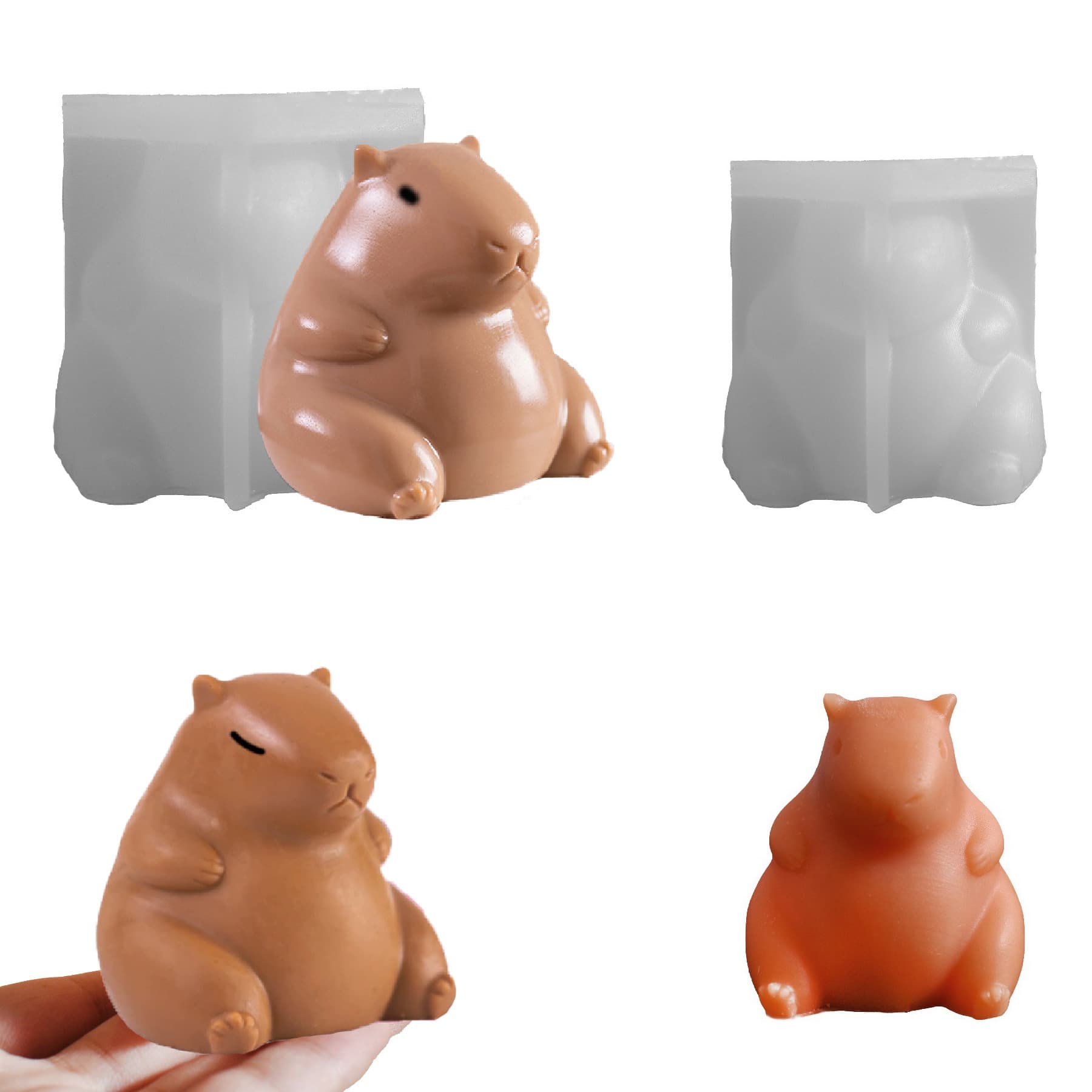 3D Animal Capybara Scented Candle Silicone Mold Capybara DIY Squishy Baking Cake Pudding Mold
