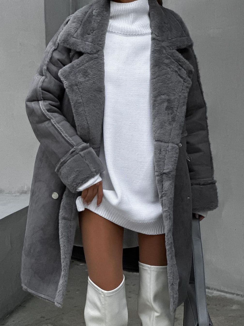 Winter New Style Suede Coat Women's Mid-Length Loose Thickened Fur-Lined Coat