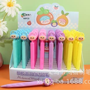 Labubu Mechanical Pencil Cartoon Labubu Mechanical Pencil Cute Soft Silicone Labubu Mechanical Pencil
