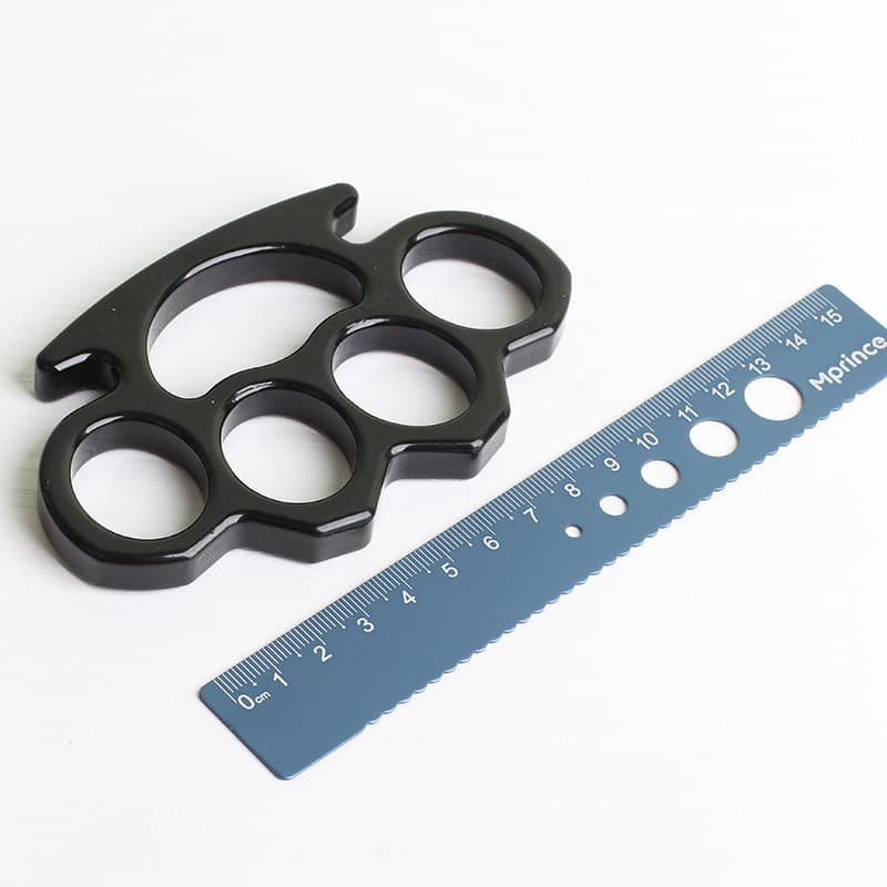 Thickened Iron Knuckle Duster Palm Self-Defense Tool with Window Breaker, Anti-Wolf Weapon Car Emergency Escape Tool