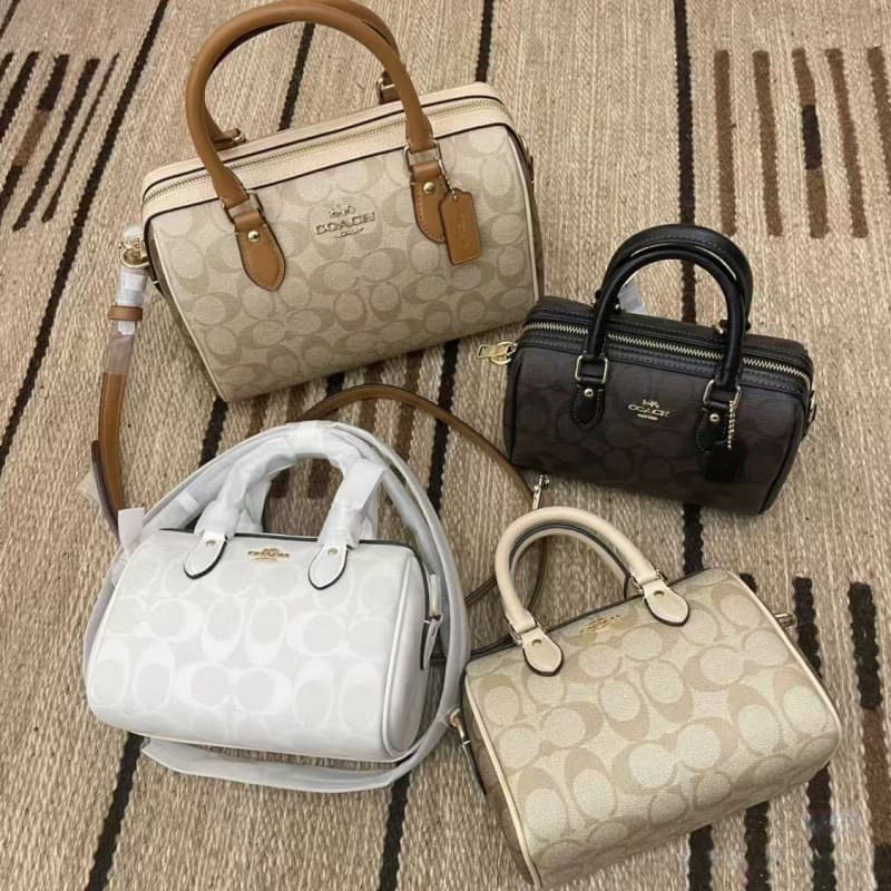 Coco's 2025 New Rowan18 Classic Monogram Mini Boston Shoulder Crossbody Underarm Small Pillow Bag for Women