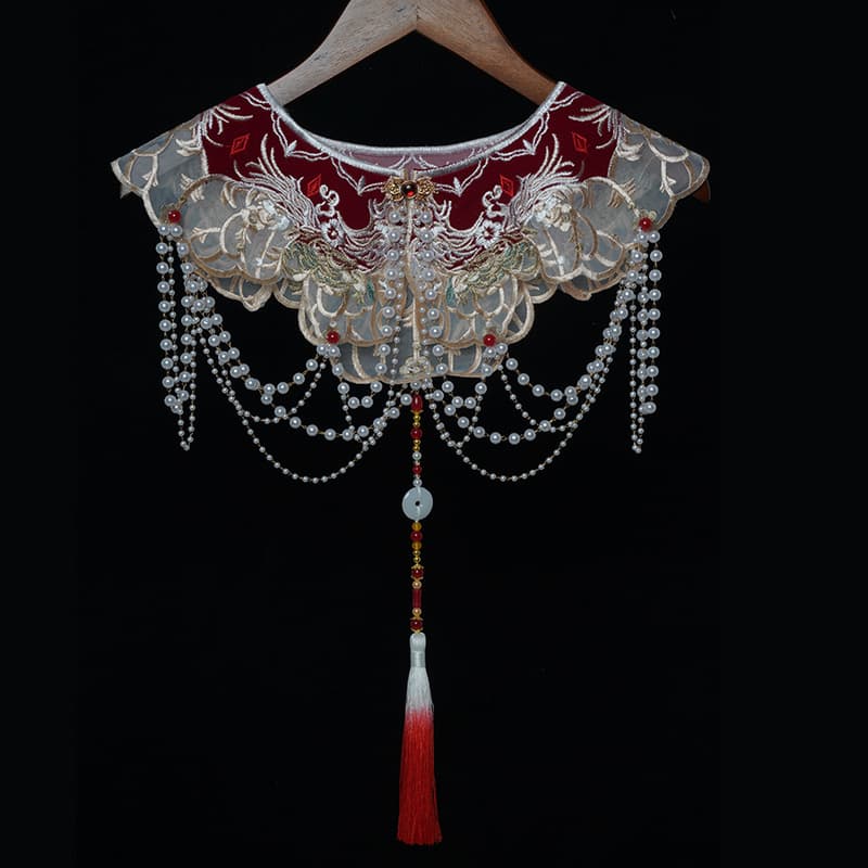 Heavy-duty bead embroidery cloud collar new Chinese-style shawl formal dress accessories horse-face skirt decoration wedding banquet toast dress