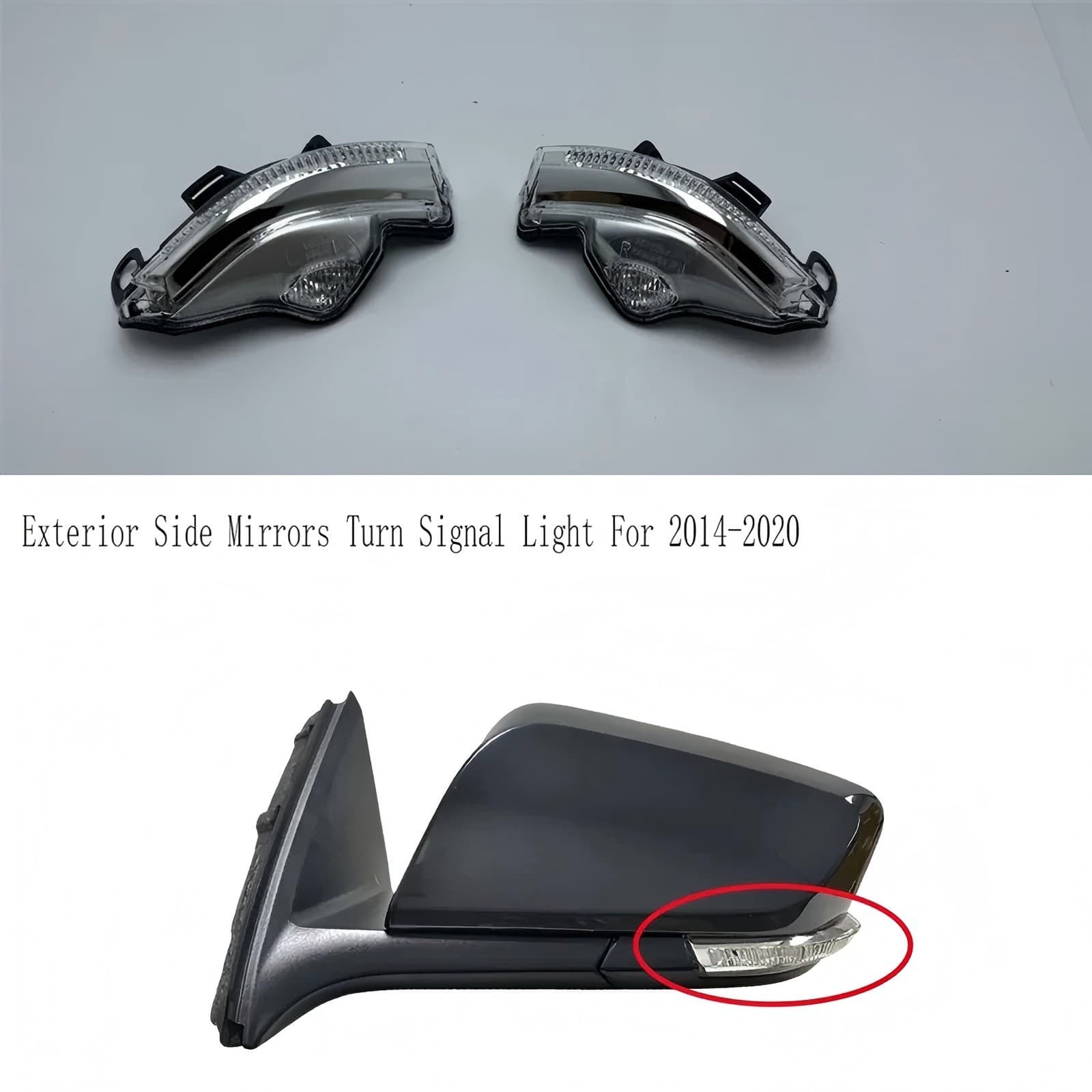 Compatible with 2014-2020 Chevrolet Impala Reverse Mirror Indicator Signal Light