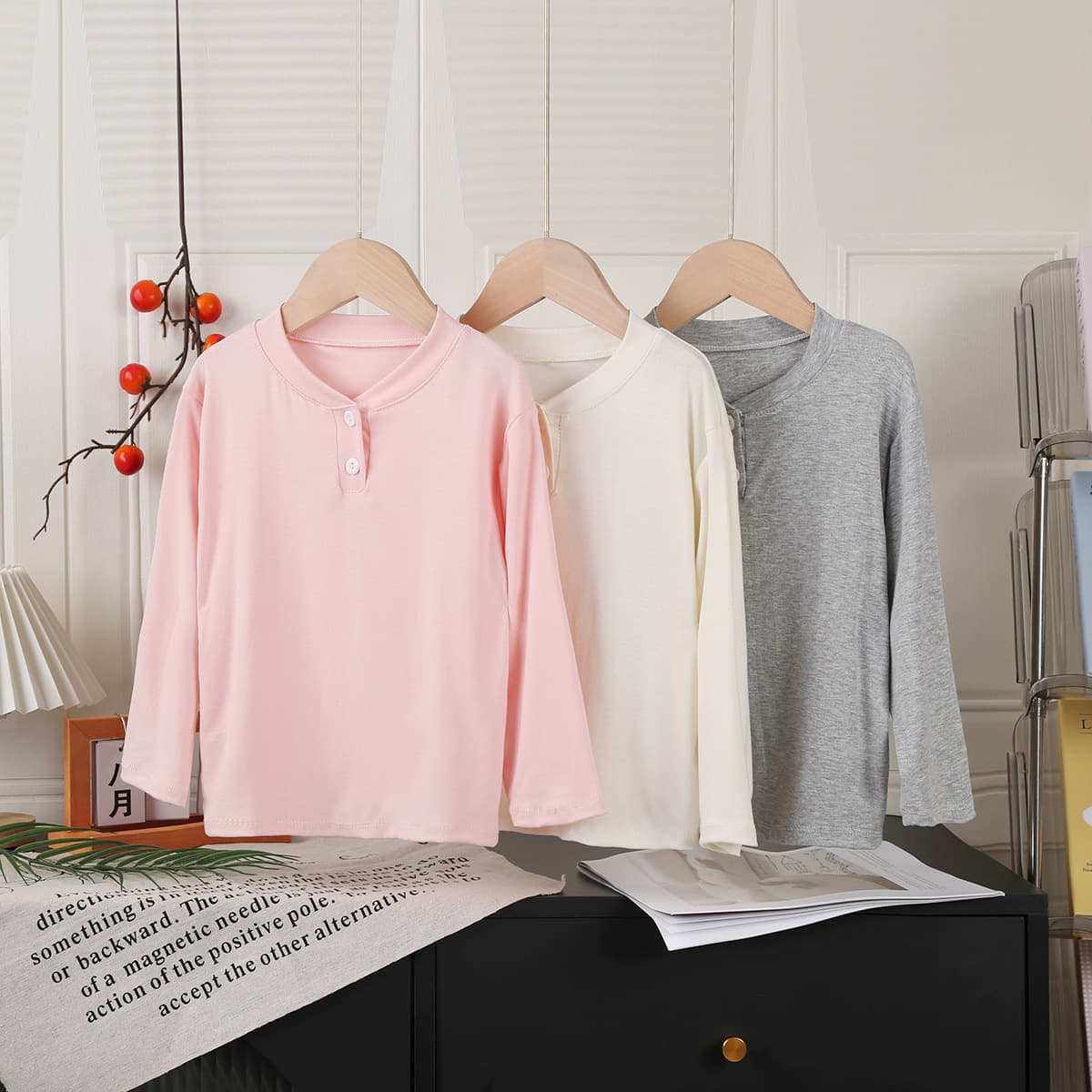 Boys' Modal Children's Base Layer Long-Sleeved T-Shirt Thin Long-Sleeved T-Shirt Elastic Girls' Base Layer