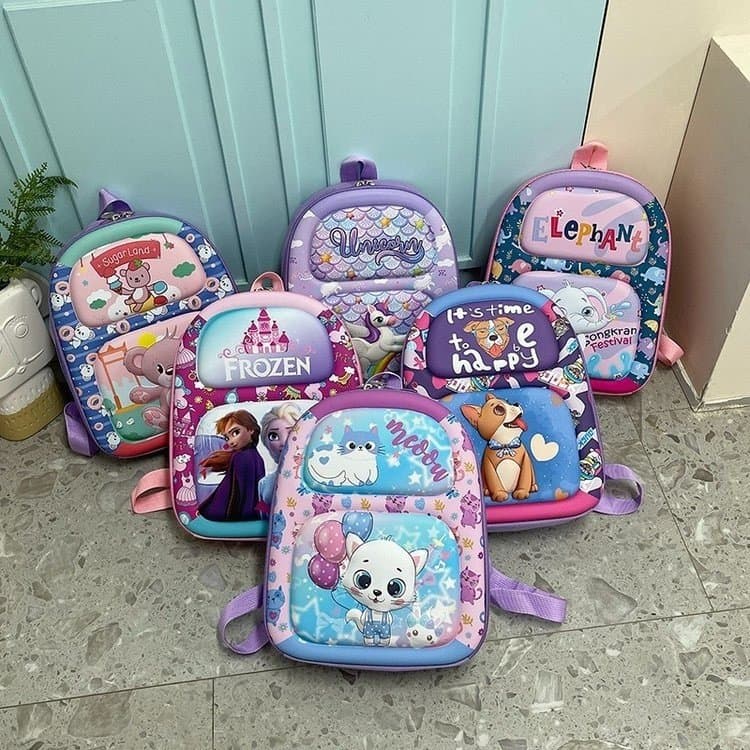Wholesale Kindergarten Backpack Cute Cartoon Large Capacity Kids Schoolbag for 2-6 Years Boys Girls 3D Eggshell Backpack 5