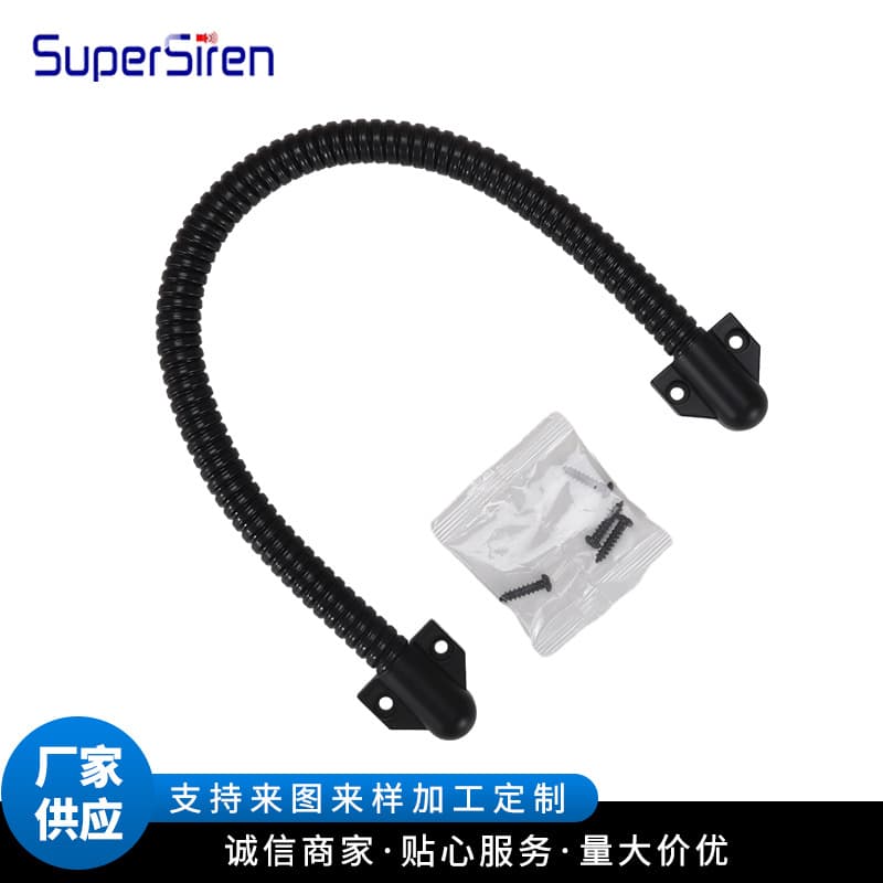 Black Butterfly Plastic Head Hose Cable Passer, Access Control Electric Lock Cable Conduit, Stainless Steel Wire Threading Tube