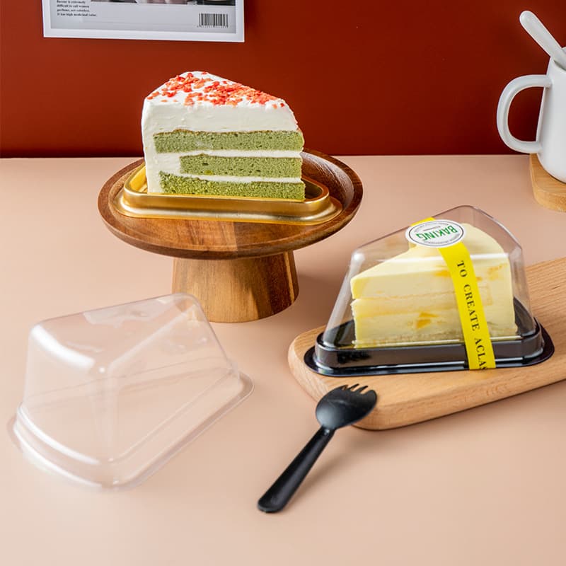Triangular cake packaging box mousse mille-feuille cut dessert box tiramisu disposable transparent blister box