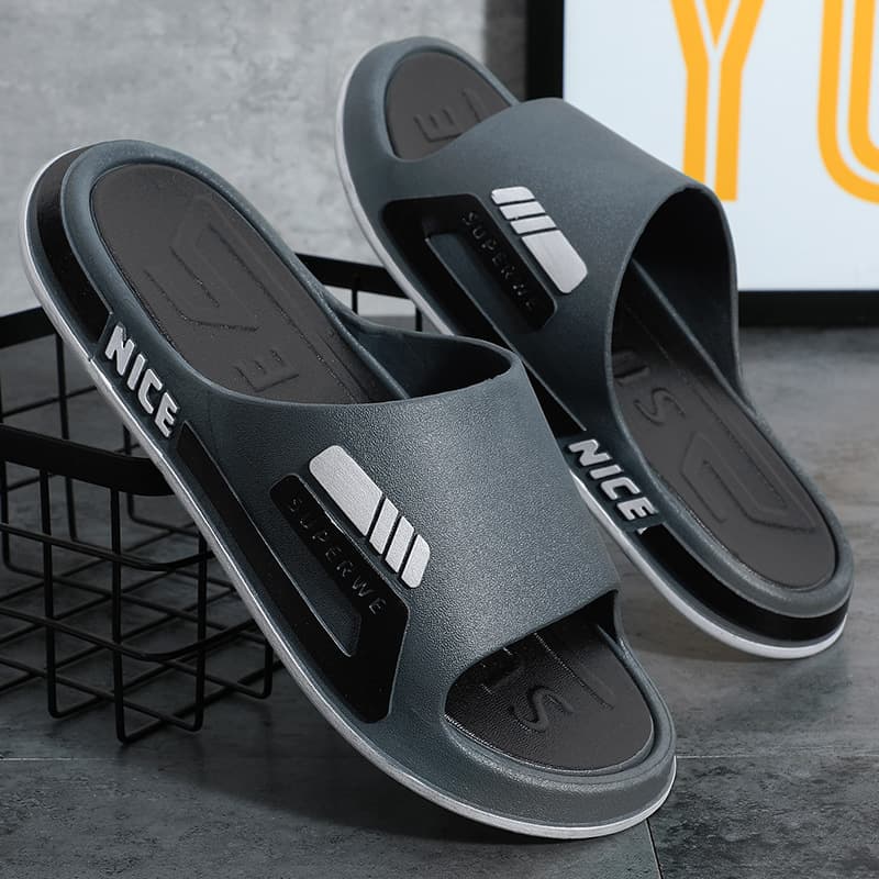 Men's Slippers New Thick Sole Indoor Home Bathroom Anti-Slip Couple Slippers Outdoor Wear