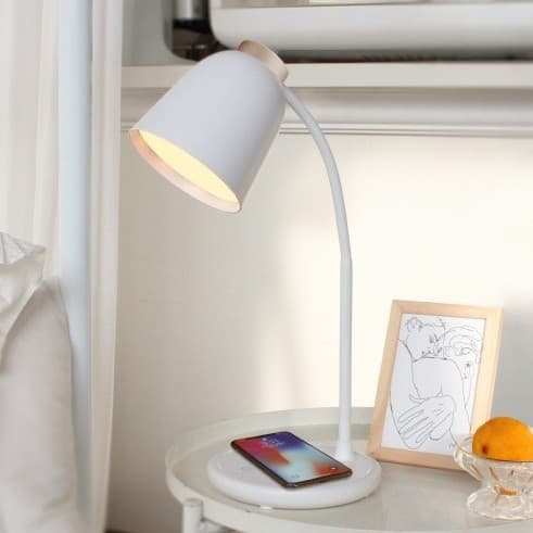 Cross-border new wireless charging table lamp creative simple style night light student learning reading desk bedroom table lamp
