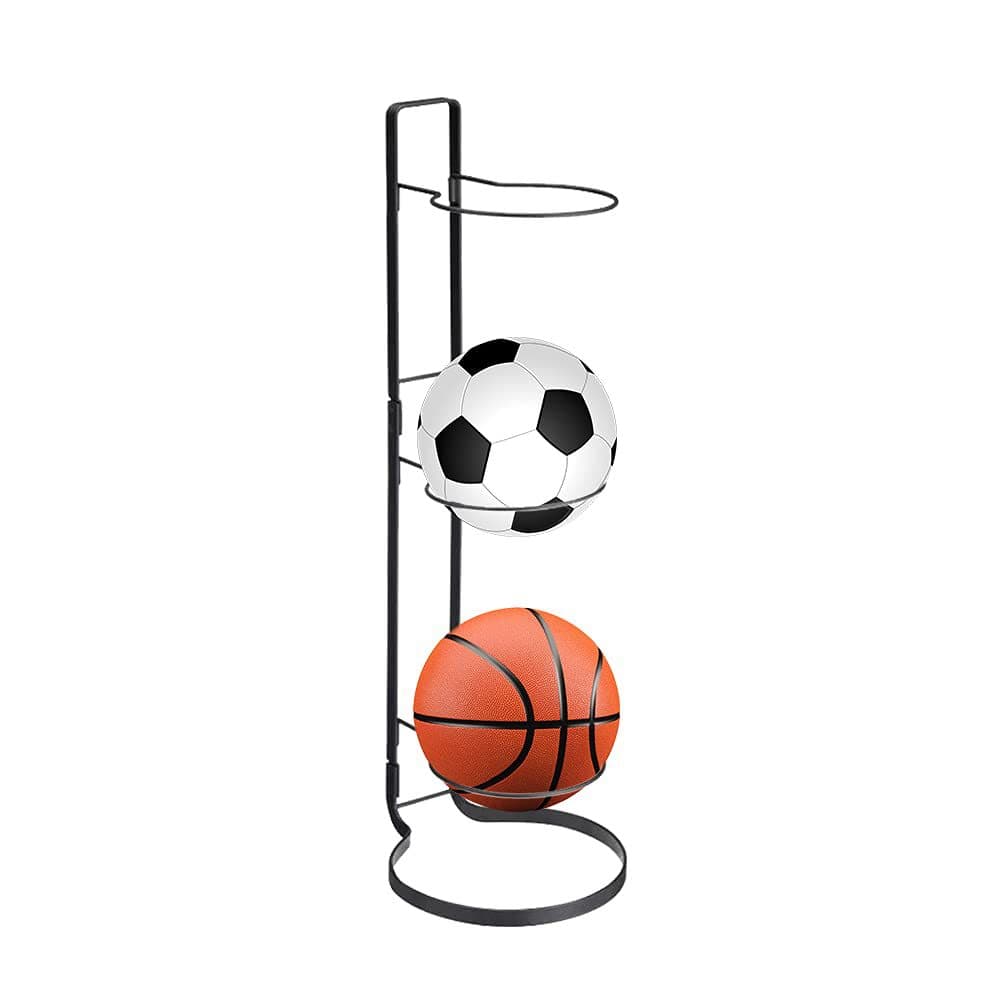 Basketball Storage Rack, 3-Tier Cube Ball Storage Rack, Freestanding Garage Sports Equipment Organizer Innovative