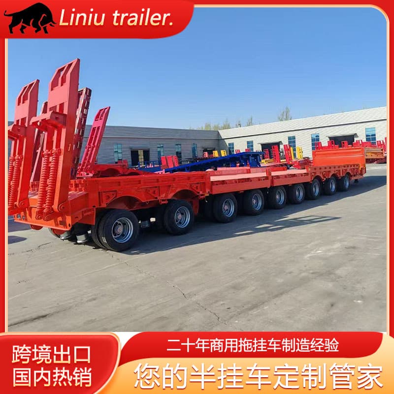 Cross-Border Supply Lowbed Semi-Trailer Trailer Multi-Axle Heavy-Duty Transport Engineering Machinery Special Semi-Trailer Lowbed