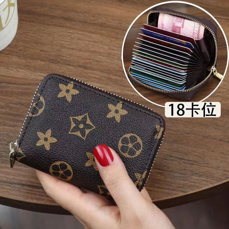 Organized Card Holder for Men and Women, Anti-Skimming and Demagnetization, Multi-Slot Large Capacity Document Wallet, Bank Card Case and Coin Purse All-in-One