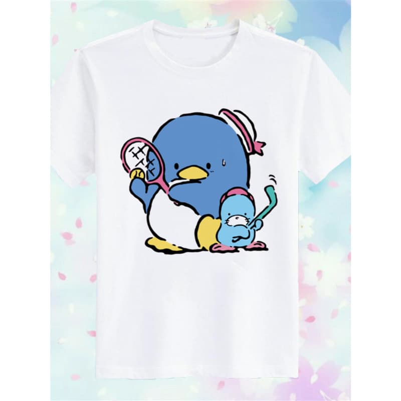 Japanese anime cute children Sam Penguin Tuxedosam boys and girls parent-child clothing short-sleeved T-shirt tops