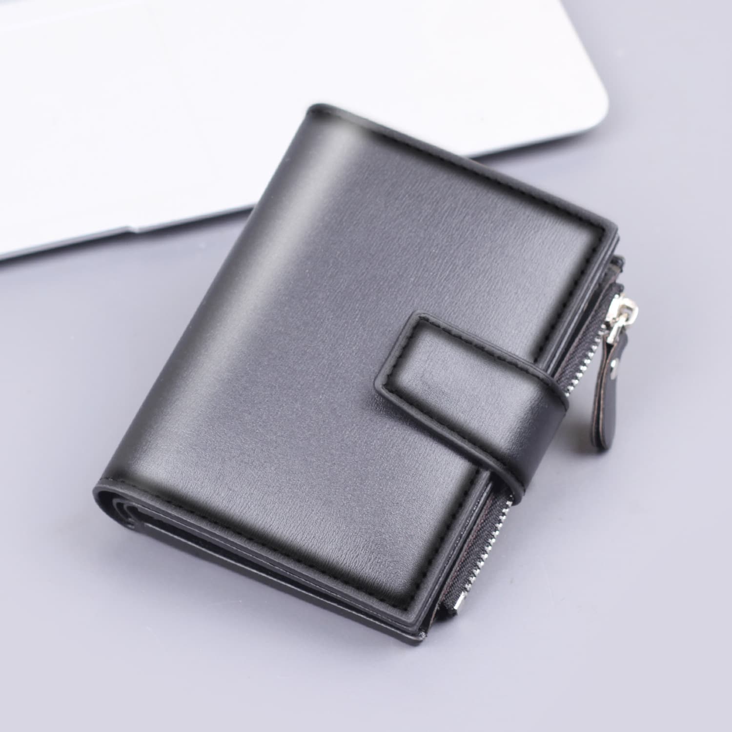 Vertical wallet men's buckle short wallet card bag multifunctional wallet men's wallet cross-border zipper short clip