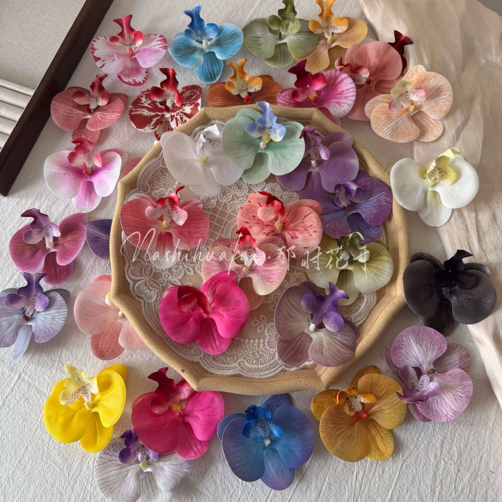 3D Printed Film Butterfly Orchid Flower Head Shoe Flower Hair Clip DIY Party Favor Furoshiki Style Candy Box Wedding Car Decoration Corsage