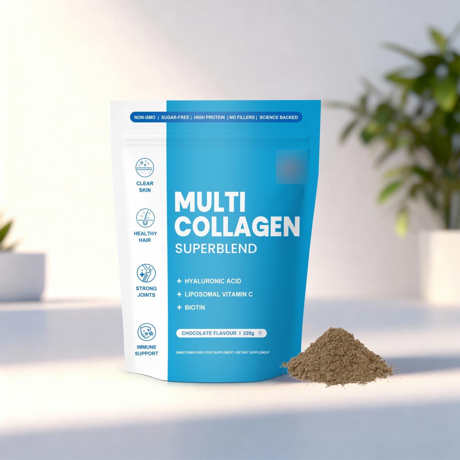 Collagen Skin Rejuvenation Powder Multi-Effect Care for Body Immunity Hair and Nails Light and Smooth Skin Care Dietary Supplement