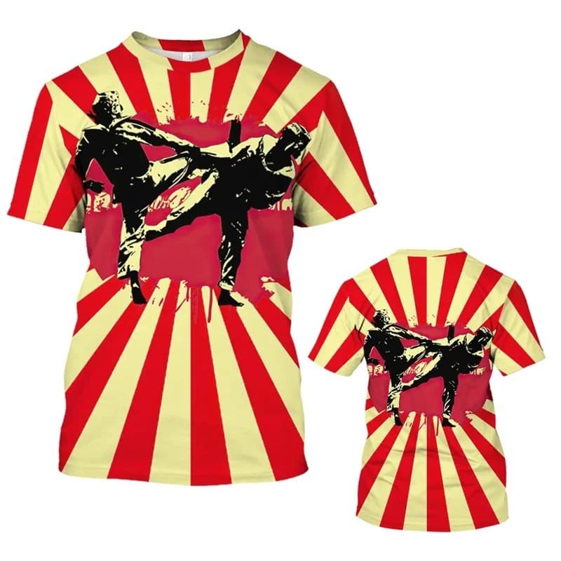 Muay Thai Gym Sports T-Shirt Men's Full-Print Muay Thai Boxing Short-Sleeved T-Shirt Factory Direct Sales Foreign Trade Supply