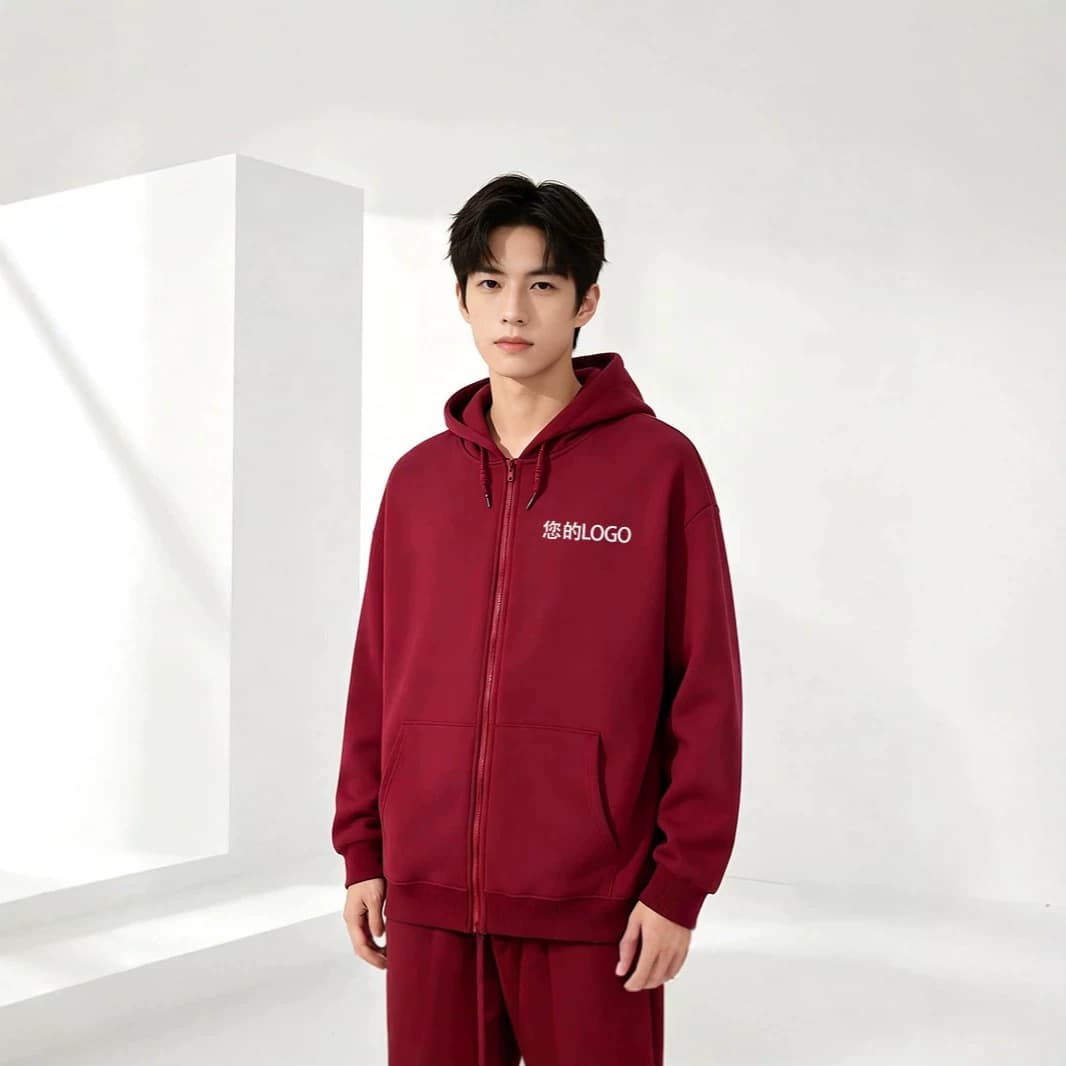 New Zipper Hoodie Autumn Winter Fleece Lined Zip Hooded Jacket Lightweight Unisex Workwear Custom Logo Hoodie