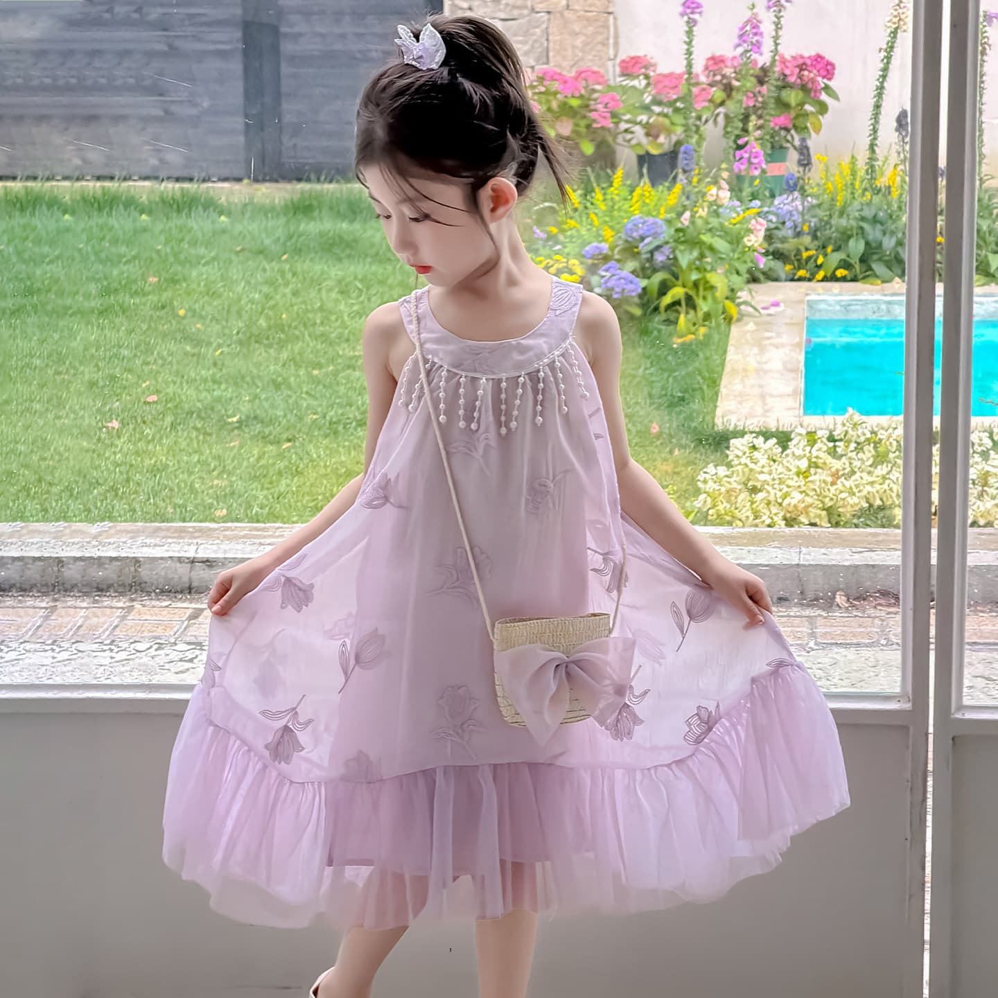 Girls Dress 2026 Summer New Fashionable Children Skirt Baby Tulle Dress Little Girl Unique Pretty Princess Dress