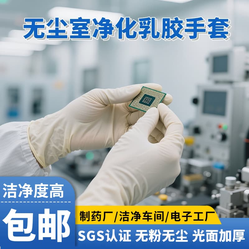 Powder-free Cleanroom Latex Gloves Dust-free Workshop Clean Electronic Factory Laboratory Special Anti-static Disposable Gloves