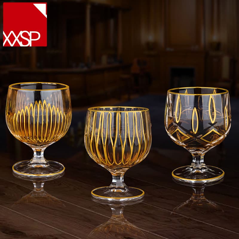XXSP Cross-Border Hot Selling Light Luxury Glass Cup Red Wine Glass Wine Glass Home Gold Rim Lowball Glass Large Bowl Glass Wholesale