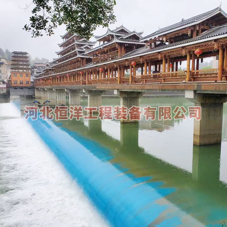 Rubber water retaining river dam blue black rubber water gate landscape rubber dam inflatable dam water-filled dam lifting dam