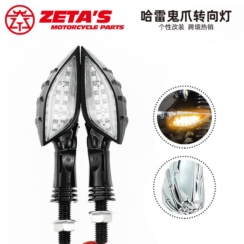 Cross-Border Motorcycle Modified LED Turn Signal Light Skull Hand Motorcycle Light Direction Light Flash Light Indicator Light
