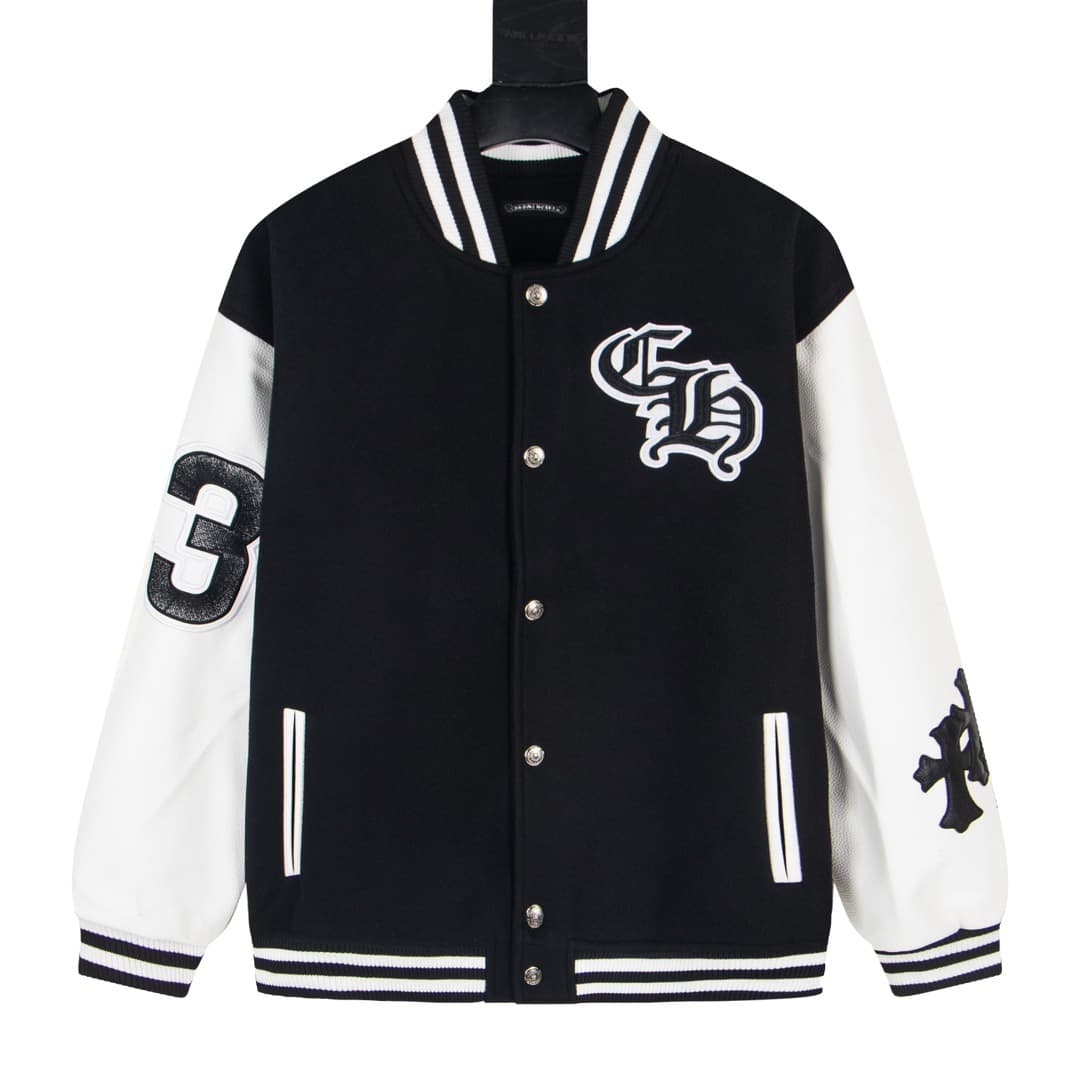 Cross-border wholesale CH Roma Hoof Sanskrit European and American high-street trendy baseball jacket unisex popular style