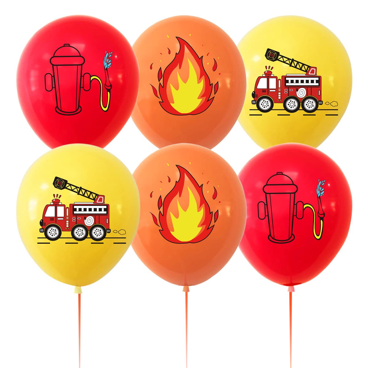 Fire Truck Themed Birthday Party Decorations Latex Balloons Children's Birthday Scene Arrangement Balloon Decorations