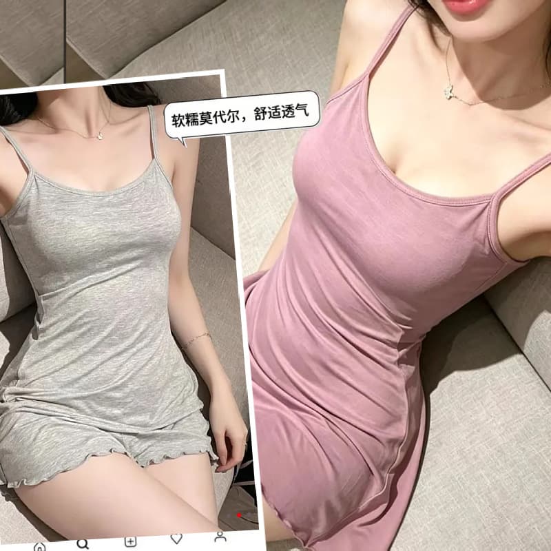 Sexy Home Sleep Dress Pure Desire with Padded Chest Lingerie Suspender Sleepwear Home Set Drop Shipping