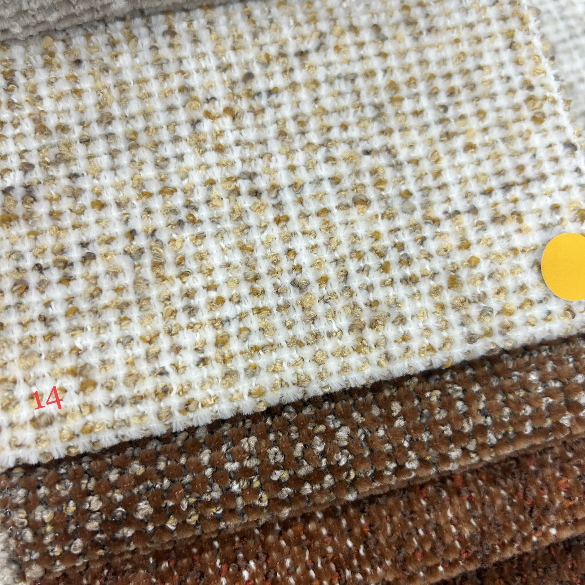 Chenille woven small texture wool loop colorful variegated soft furnishing pillow sofa fabric