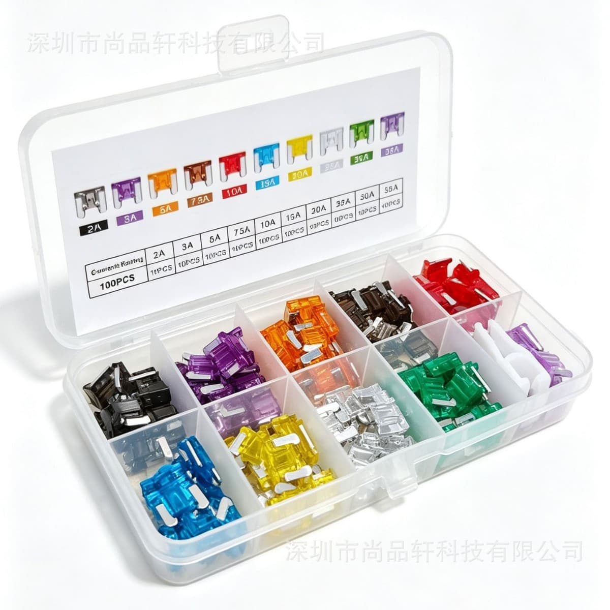100PCS 2A-35A Mini car fuse 10 specifications car insurance headlight air conditioner fuse piece