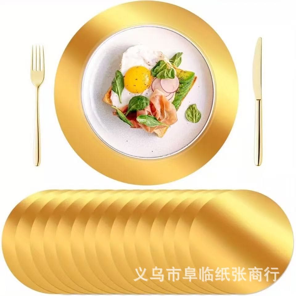 Best-selling Cross-border Tableware Colorful Round Retro Plate Multi-color Dinner Plate Mat Pizza Western Food Shallow Plate Buffet Plate Mat