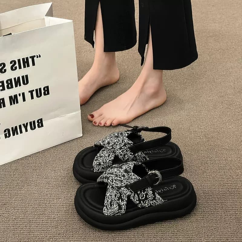 Women's Sandals for Dresses, Fairy Style Thick Sole Roman Shoes, 2026 Summer New Premium Slides for Outdoor Wear