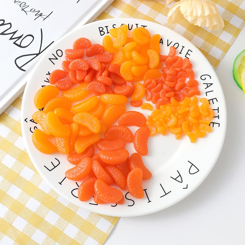 Medium-sized simulated PVC orange accessories, orange pulp and segments, ultra-light clay, butter clay, food toy, DIY fruit platter